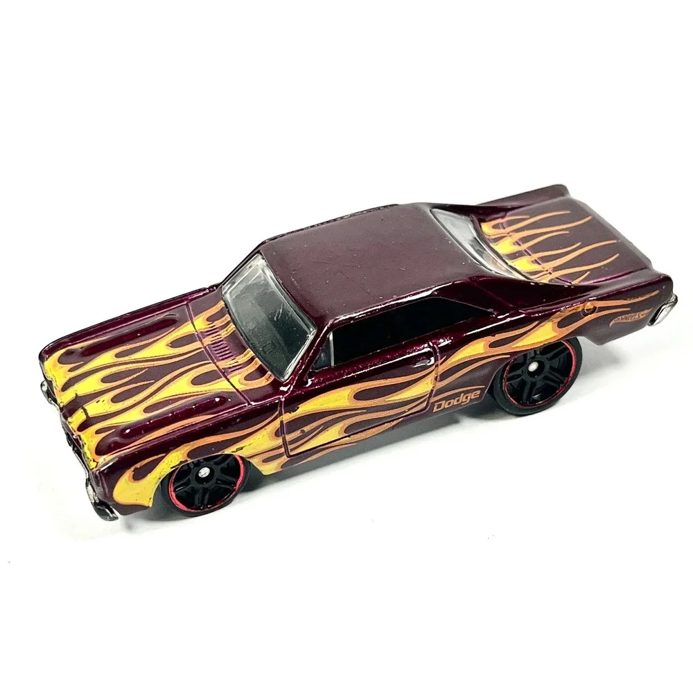 Hot Wheels 1974 Brazilian Dodge Charger Maroon Yellow Flames HW Workshop Loose